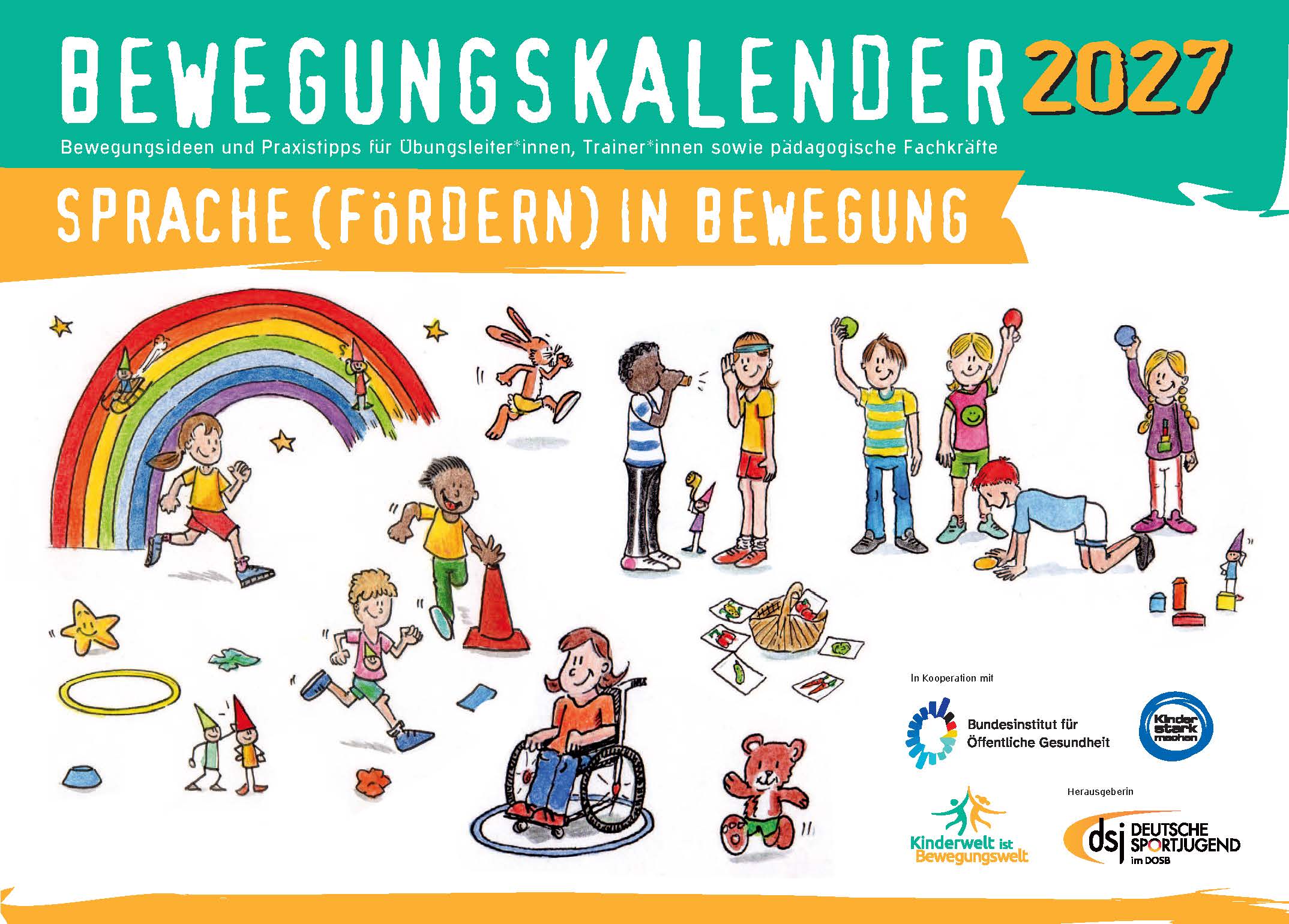 dsj-Bewegungskalender 2027: Sprache fördern in Bewegung